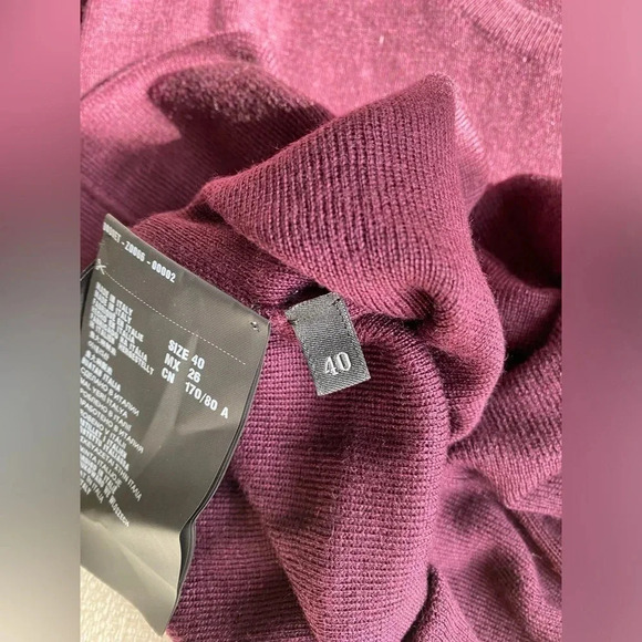 Prada Cashmere Sweater Women’s 40 Burgundy Scoop Neck Silk - Picture 5 of 9